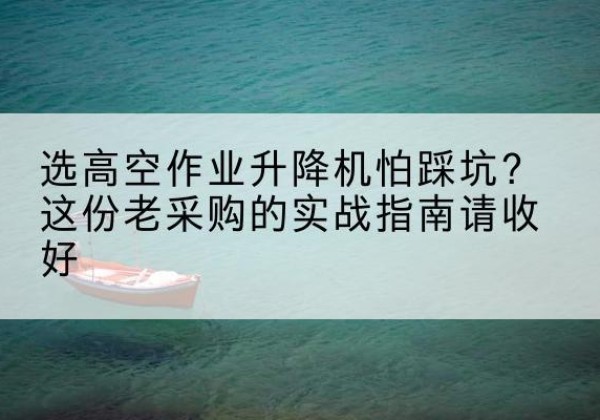 巧家高空作业升降机厂家推荐-选高空作业升降机怕踩坑？这份老采购的实战指南请收好