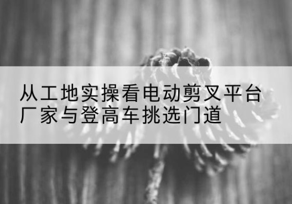 巧家电动剪叉升降平台厂家-从工地实操看电动剪叉平台厂家与登高车挑选门道